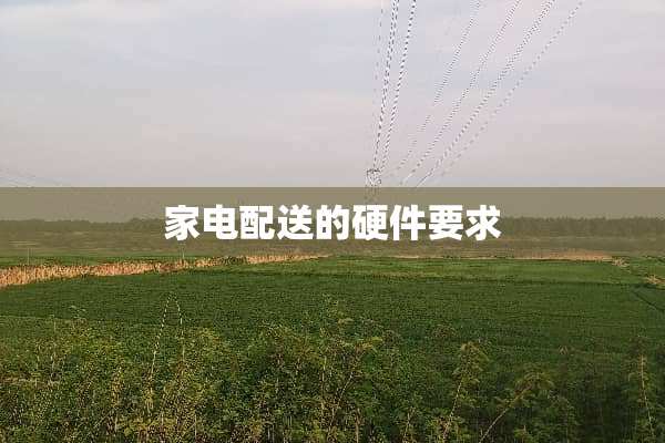 家电配送的硬件要求