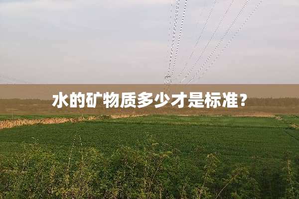 水的矿物质多少才是标准？