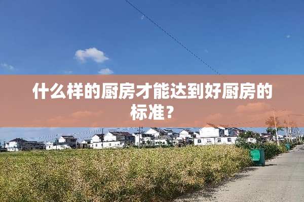 什么样的厨房才能达到好厨房的标准？