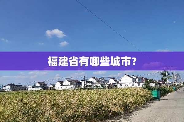 福建省有哪些城市？