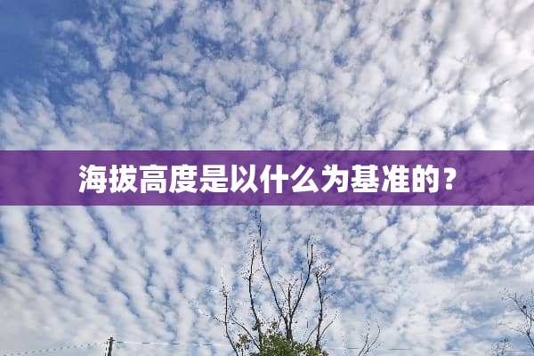 海拔高度是以什么为基准的？