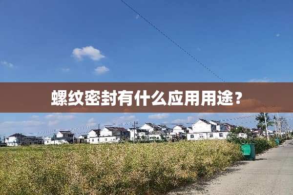 螺纹密封有什么应用用途？