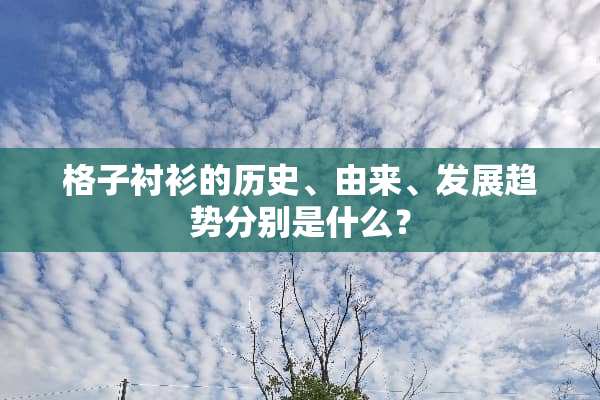 格子衬衫的历史、由来、发展趋势分别是什么？