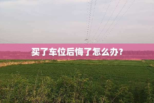 买了车位后悔了怎么办？