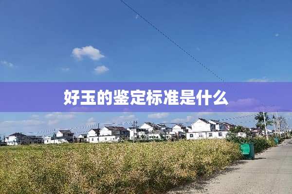 好玉的鉴定标准是什么