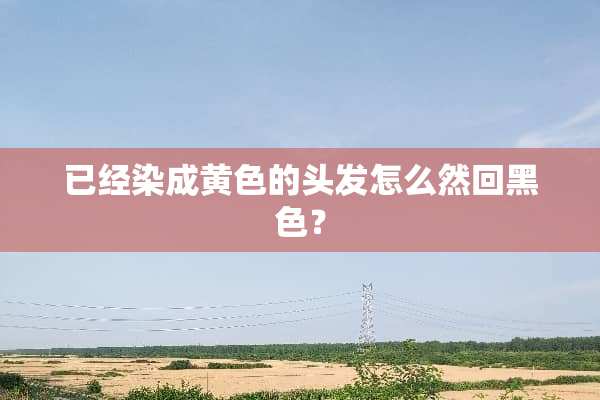 已经染成黄色的头发怎么然回黑色？