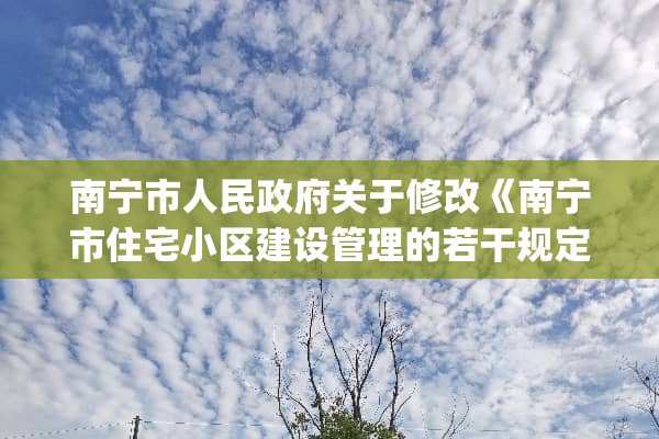 南宁市人民**关于修改《南宁市住宅小区建设管理的若干规定》的决定(2005)
