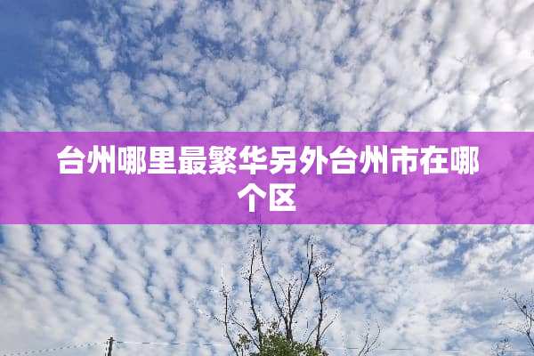 台州哪里最繁华另外台州市在哪个区