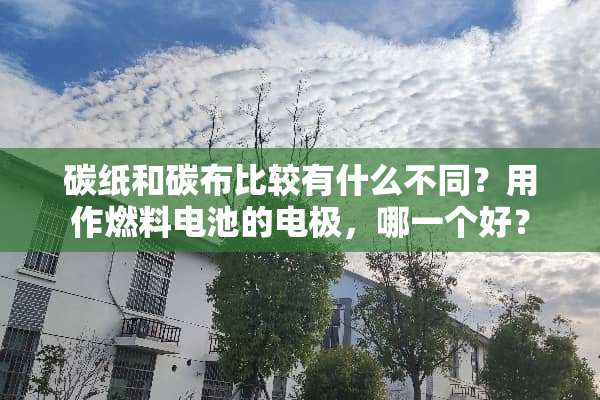 碳纸和碳布比较有什么不同？用作燃料电池的电极，哪一个好？