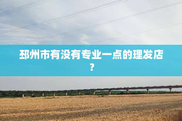 邳州市有没有专业一点的理发店？