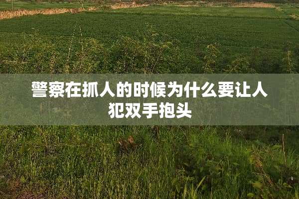 **在抓人的时候为什么要让人犯双手抱头