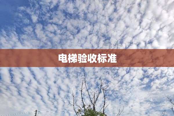 电梯验收标准