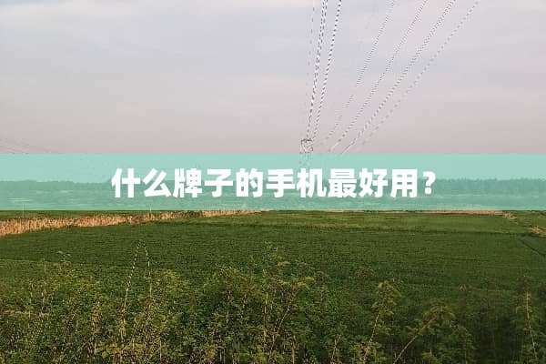 什么牌子的手机最好用？
