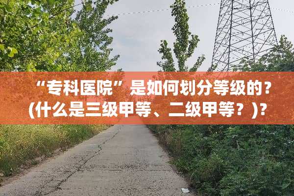 “专科医院”是如何划分等级的？(什么是**甲等、二级甲等？)？