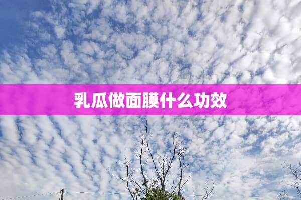 *瓜做面膜什么功效