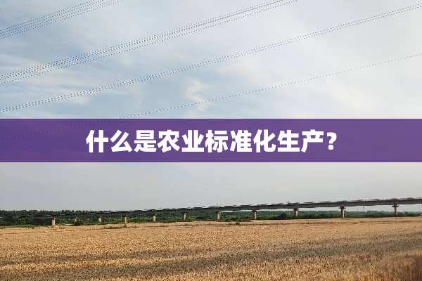 什么是农业标准化生产？