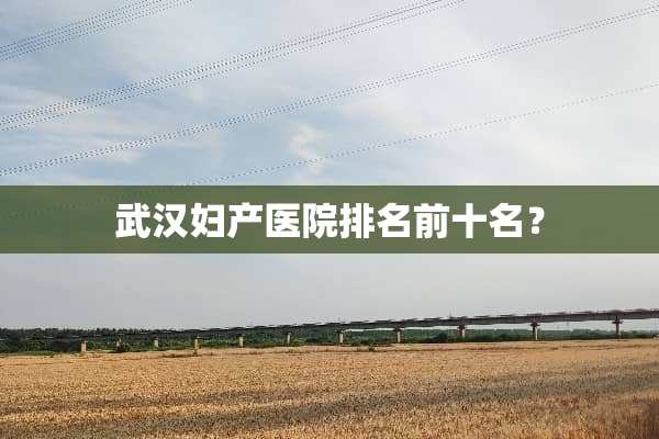 武汉妇产医院排名前十名？