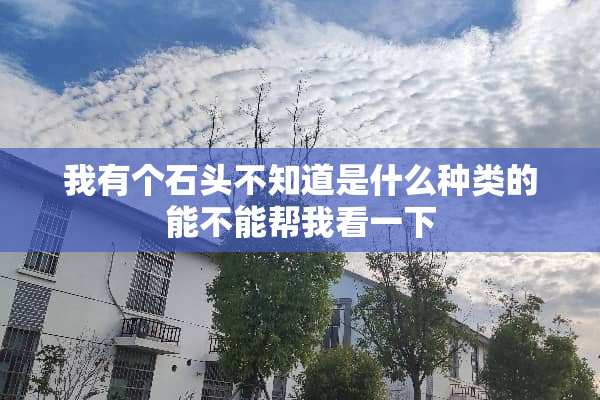 我有个石头不知道是什么种类的能不能帮我看一下