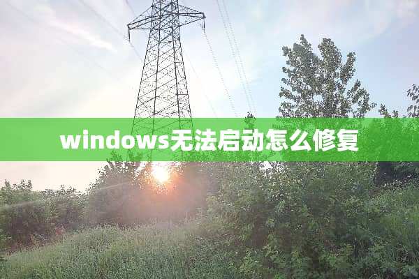 windows无法启动怎么修复