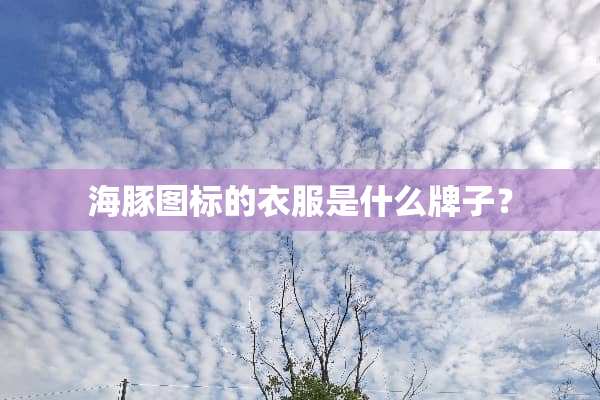 海豚图标的衣服是什么牌子？