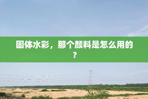 固体水彩，那个颜料是怎么用的？