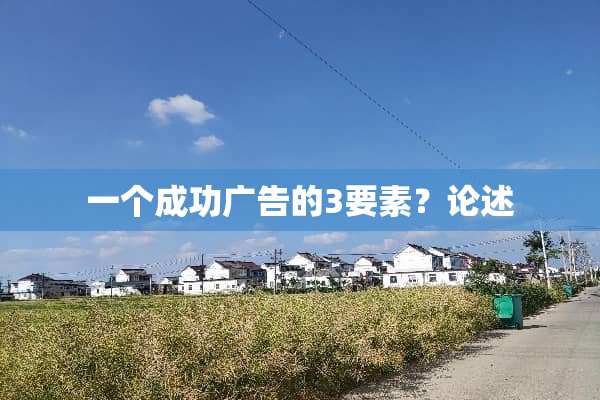 一个成功广告的3要素？论述