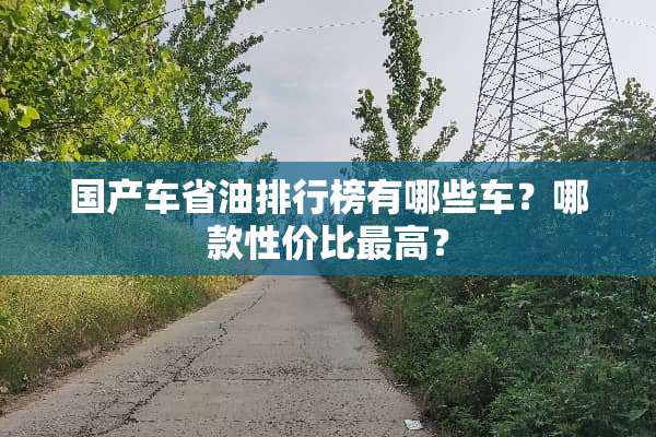 国产车省油排行榜有哪些车？哪款性价比最高？