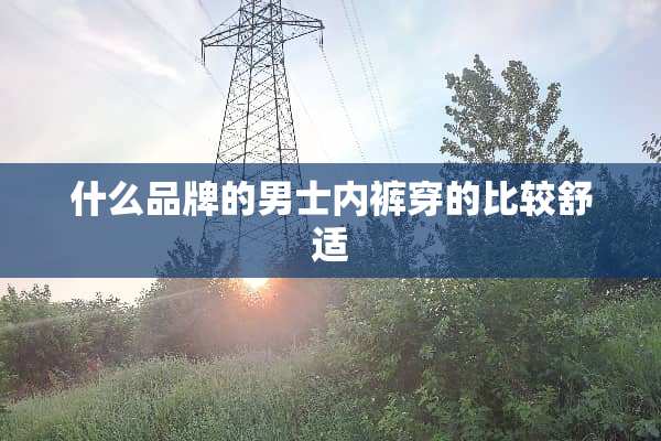 什么品牌的男士**穿的比较舒适