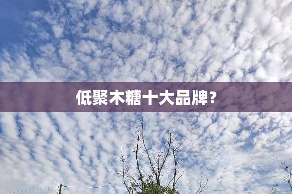 低聚木糖十大品牌？