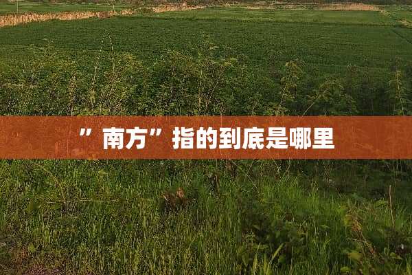 ”南方”指的到底是哪里