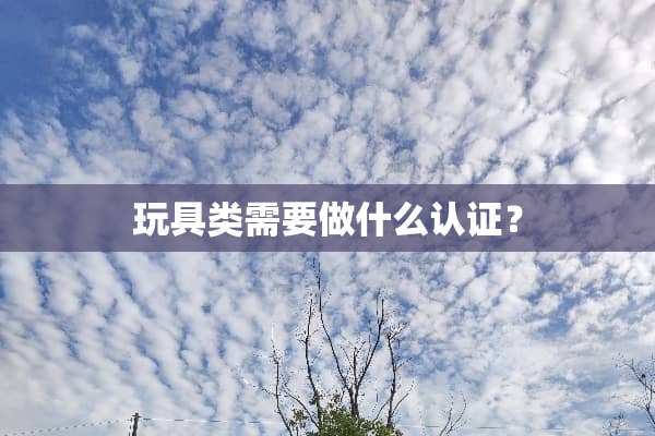 玩具类需要做什么认证？