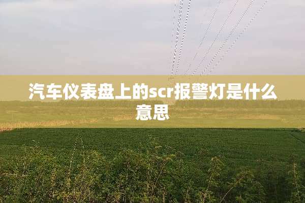 汽车仪表盘上的scr报警灯是什么意思