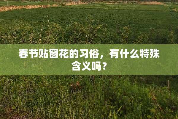 春节贴窗花的习俗，有什么特殊含义吗？