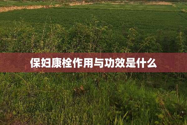 保妇康栓作用与功效是什么