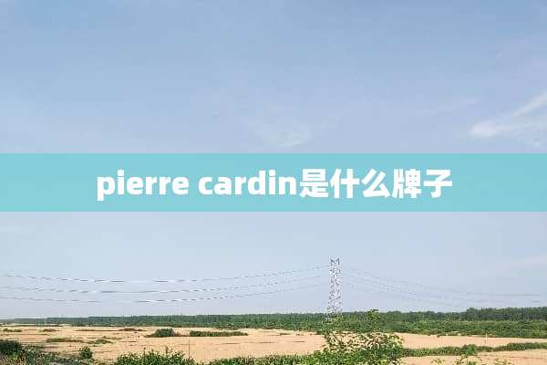 pierre cardin是什么牌子