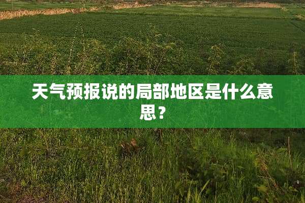 天气预报说的局部地区是什么意思？