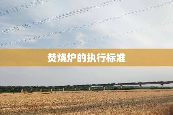焚烧炉的执行标准