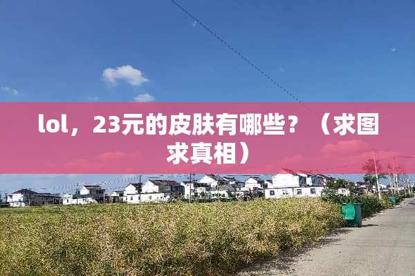 lol，23元的皮肤有哪些？（求图求**）