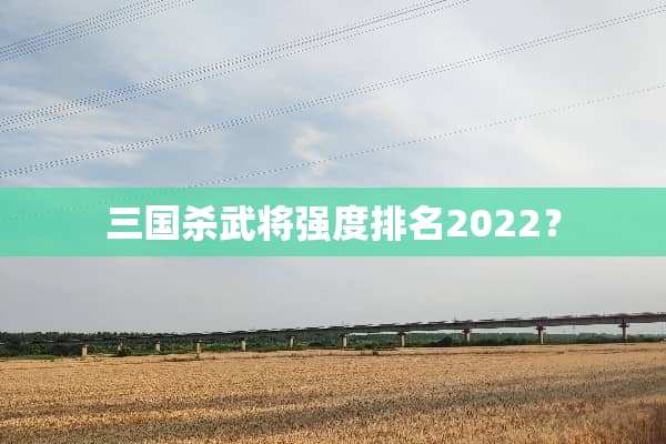 三国杀武将强度排名2022？