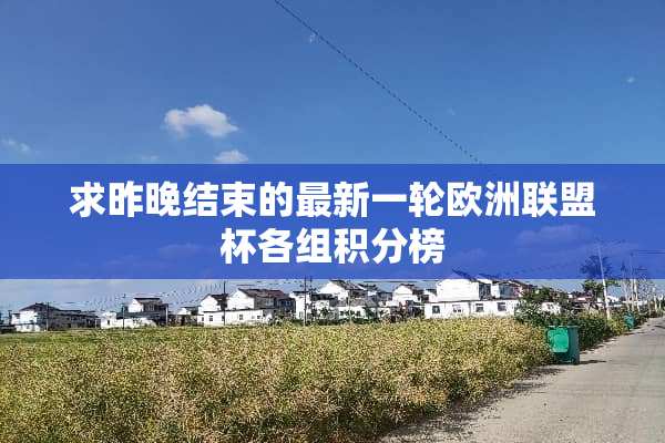 求昨晚结束的最新一轮欧洲联盟杯各组积分榜