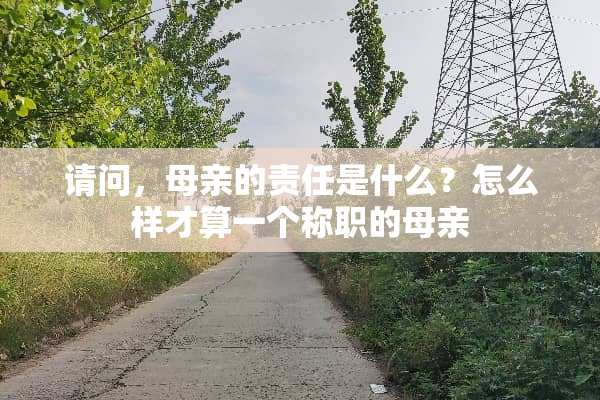请问，母亲的责任是什么？怎么样才算一个称职的母亲
