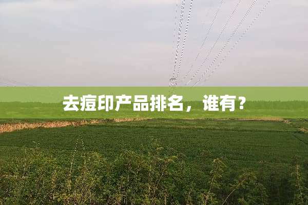 去痘印产品排名，谁有？