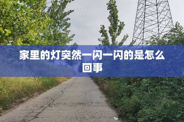 家里的灯突然一闪一闪的是怎么回事