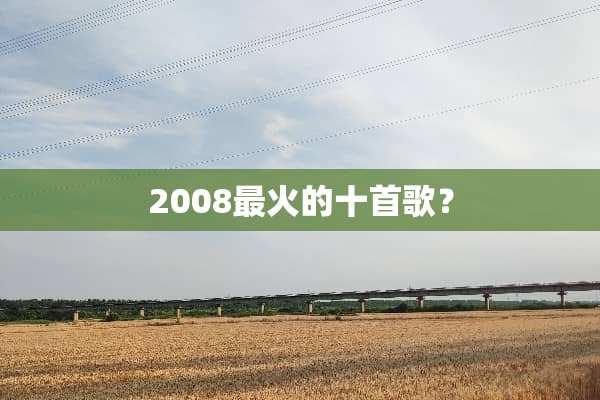 2008最火的十首歌？