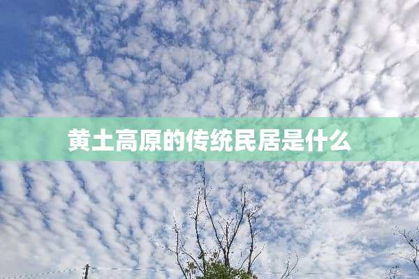 黄土高原的传统民居是什么