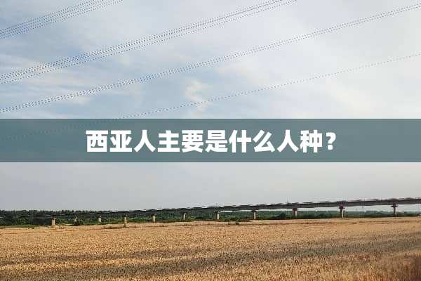西亚人主要是什么人种？