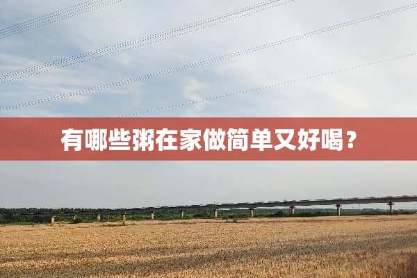 有哪些粥在家做简单又好喝？