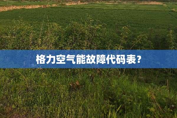 格力空气能故障代码表？