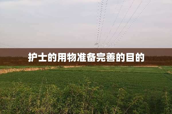 护士的用物准备完善的目的