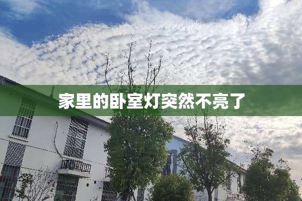 家里的卧室灯突然不亮了